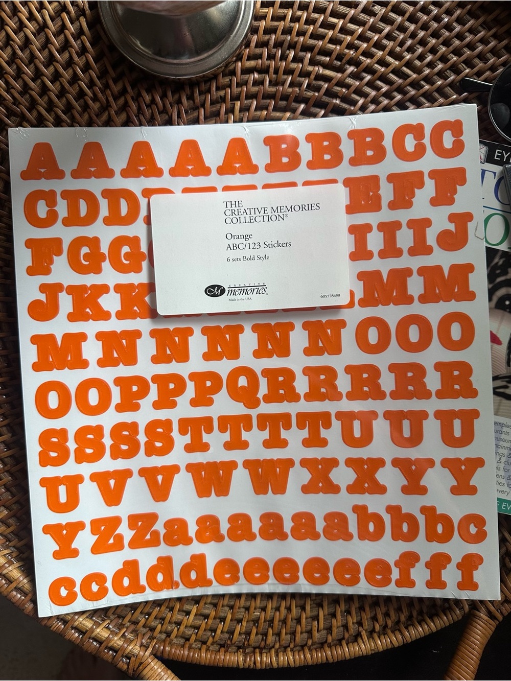 Creative Memories Bold Style Orange Alphabet Stickers New Sealed
